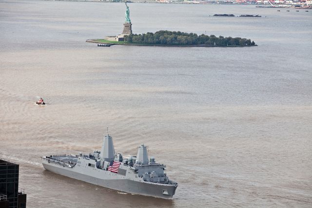 The USS New York in New York Harbor in 2011